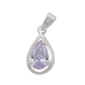 Pendelhæng 14x8mm Cubic zirkonia Lavendel Sølv 925