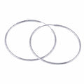 Hoopøreringe, 50mm trådringøreringe, med spænde, diamant sølv 925