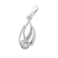 Vedhæng 17x8mm zirkoniahvid skinnende sølv 925