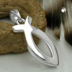 Vedhæng 17x7mm Jesus-tegn Skinnende sølv 925