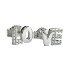 Ørestikker 6x7mm Cubic Zirconia LOVE Sølv 925
