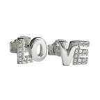 Ørestikker 6x7mm Cubic Zirconia LOVE Sølv 925