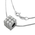 Kæde 0,9 mm Pendlerning med kubisk zirkonia sølv 925 42 cm