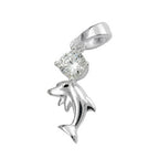 Vedhæng 16x8mm Delfin med zirkonia Shiny Silver 925