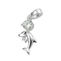 Vedhæng 16x8mm Delfin med zirkonia Shiny Silver 925