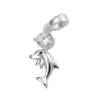 Vedhæng 16x8mm Delfin med zirkonia Shiny Silver 925