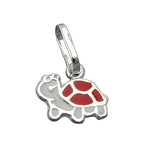 Vedhæng 7x8mm Skildpadde Hvid-Rød Sølv 925