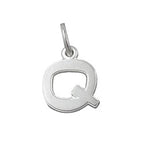 Vedhæng 12x10mm bogstav Q med kant Sølv 925
