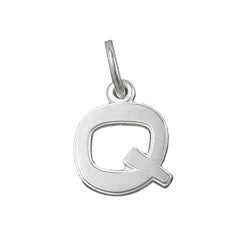 Vedhæng 12x10mm bogstav Q med kant Sølv 925