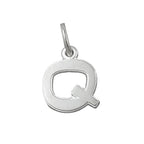Vedhæng 12x10mm bogstav Q med kant Sølv 925