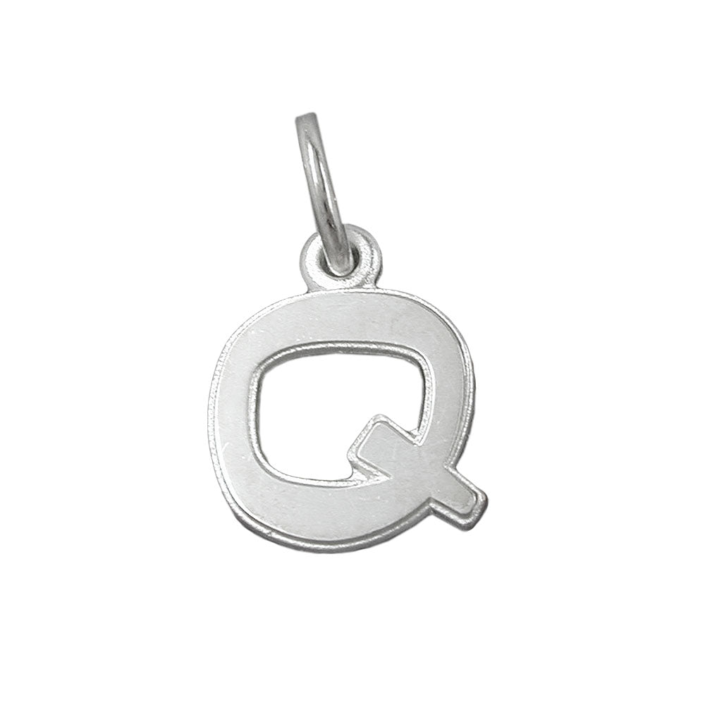 Vedhæng 12x10mm bogstav Q med kant Sølv 925