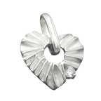 Vedhæng 17mm hjerte med zirkonia Matt Blanky Silver 925