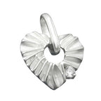 Vedhæng 17mm hjerte med zirkonia Matt Blanky Silver 925