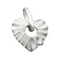 Vedhæng 17mm hjerte med zirkonia Matt Blanky Silver 925