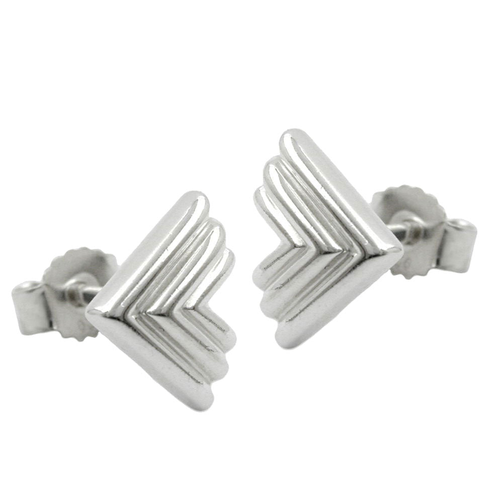 Ørestikker 9x7mm vinkel Triple Silver 925