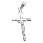 Vedhæng 23x13mm kors med Jesus Shiny Silver 925