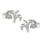 Ørestikker 7x6mm Små blomster Frostet Sølv 925