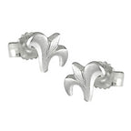 Ørestikker 7x6mm Små blomster Frostet Sølv 925