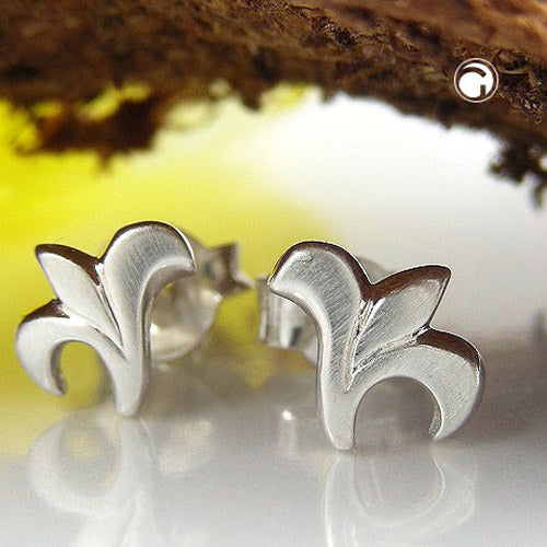 Ørestikker 7x6mm Små blomster Frostet Sølv 925