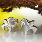 Ørestikker 7x6mm Små blomster Frostet Sølv 925