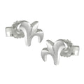 Ørestikker 7x6mm Små blomster Frostet Sølv 925