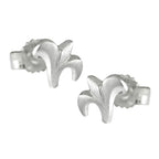 Ørestikker 7x6mm Små blomster Frostet Sølv 925