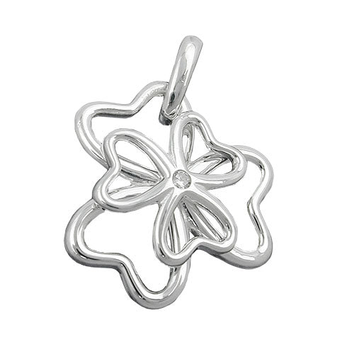 Pendler 18mm Shamrock Zirconia Shiny Silver 925