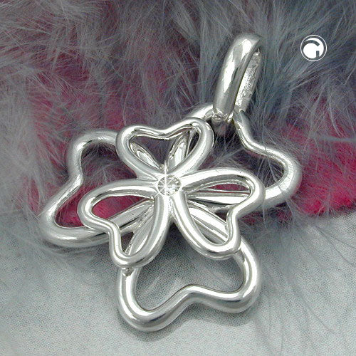 Pendler 18mm Shamrock Zirconia Shiny Silver 925