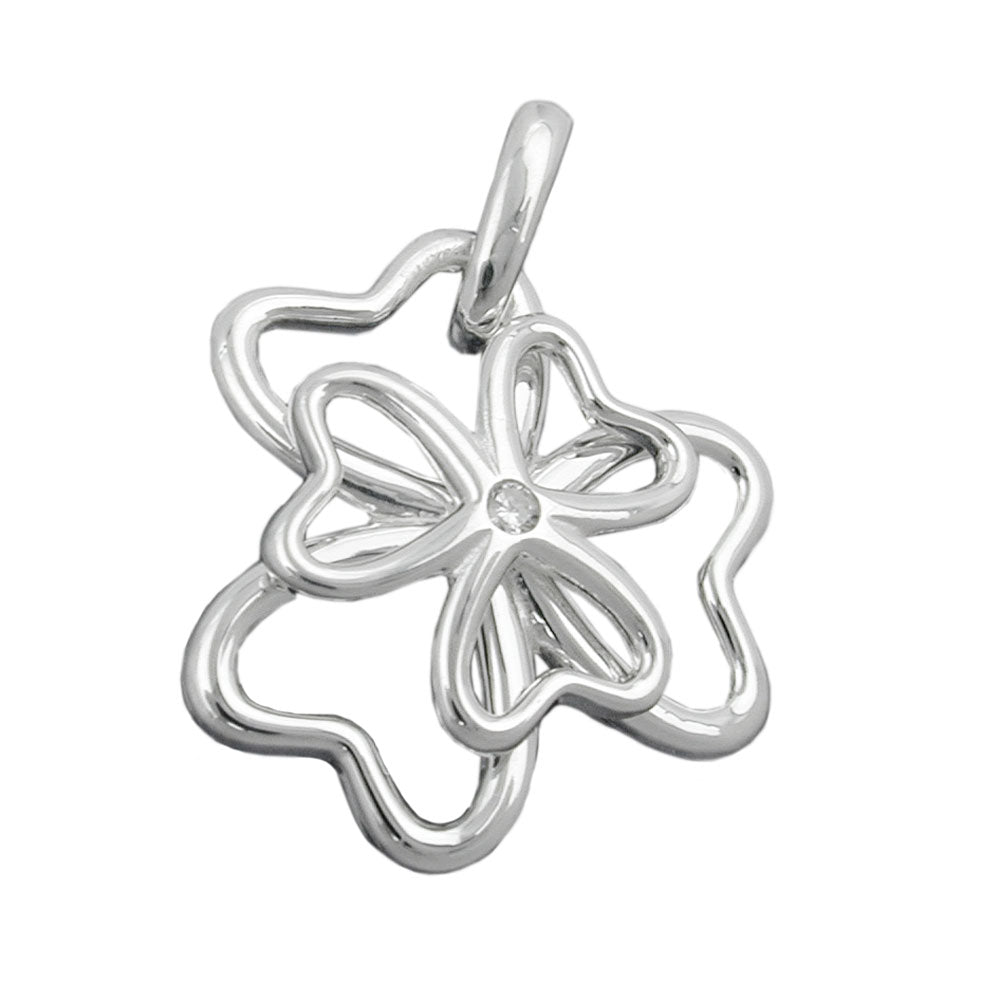 Pendler 18mm Shamrock Zirconia Shiny Silver 925