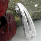 Vedhæng 20,5x7mm med Zirconia Frosted Silver 925