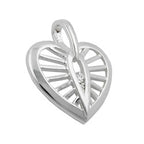 Vedhæng 18x16mm hjerte med kubiske zirkoniaer sølv 925
