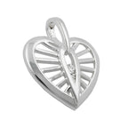 Vedhæng 18x16mm hjerte med kubiske zirkoniaer sølv 925