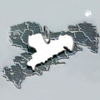 Vedhæng 14x23mm Forbundsstaten Sachsen Skinnende Sølv 925