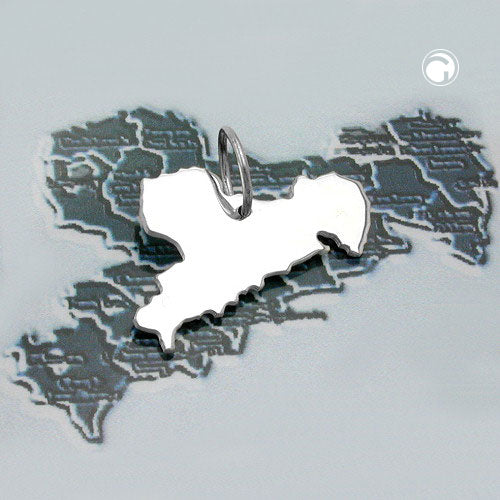Vedhæng 14x23mm Forbundsstaten Sachsen Skinnende Sølv 925