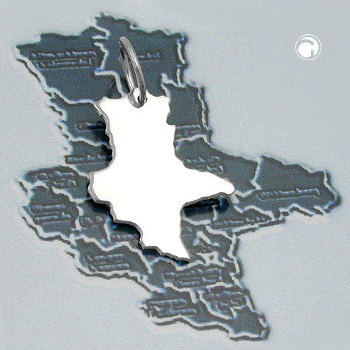 Vedhæng 21x16mm Forbundsstaten Sachsen-Anhalt Skinnende sølv 925
