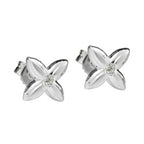 Ørestikker 6,5x6,5 mm Små blomster Kubisk zirkonia Hvid Sølv 925
