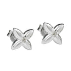 Ørestikker 6,5x6,5 mm Små blomster Kubisk zirkonia Hvid Sølv 925