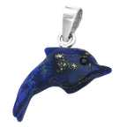 Vedhæng ca. 20x12x5mm Delfin lavet af Lapis Lazuli Sølv 925