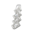 Vedhæng 21x7mm 4x Zirconia skrå skinnende sølv 925