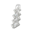 Vedhæng 21x7mm 4x Zirconia skrå skinnende sølv 925