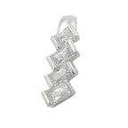 Vedhæng 21x7mm 4x Zirconia skrå skinnende sølv 925