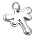 Vedhæng 17x17mm Dobbelt Butterfly Shiny Silver 925