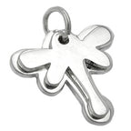 Vedhæng 17x17mm Dobbelt Butterfly Shiny Silver 925