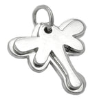 Vedhæng 17x17mm Dobbelt Butterfly Shiny Silver 925