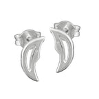 Ørestikker 12x5mm halvmåne med ansigt skinnende sølv 925