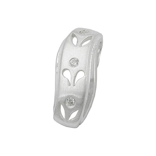 Hængende 19x8mm åbent værk 3xCubic Zirconias sølv 925