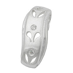 Hængende 19x8mm åbent værk 3xCubic Zirconias sølv 925