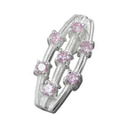 Vedhæng 21x9mm 7x Zirconia pink Sølv 925