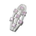 Vedhæng 21x9mm 7x Zirconia pink Sølv 925