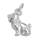 Vedhæng 13x10mm Hund med bløde ører Sølv 925